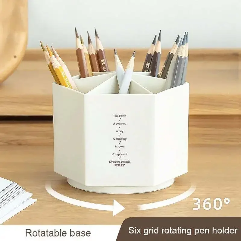 Desk Organizer Accessories Pen Holder Desktop Hexagon Pencil Pot Large Capacity Stationery 2022 Storage Box Escritorio