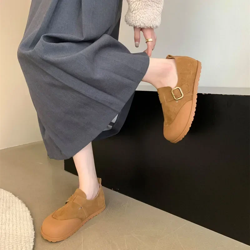 Spring Women Boston Clogs Flats Fashion Shallow Slip on Ladies Comfort  Round Toe Women's Single Women Flat Shoes