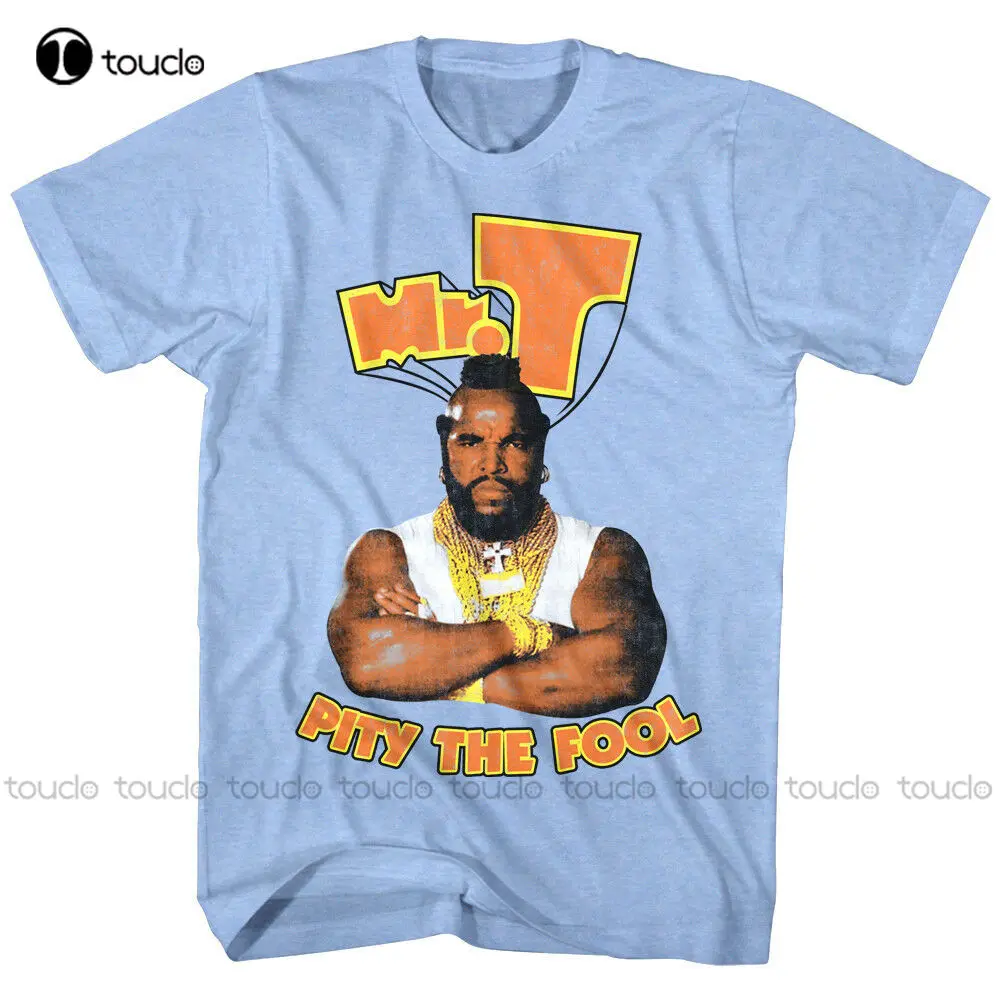 A-Team Mr T Pity The Fool Men'S T Shirt Ba Baracas Bling Chains Cadena Blue boys' tops, tees & shirts