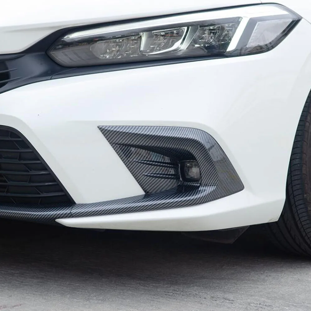 Mặt Trận Sương Mù Đèn Bao Viền Nhựa ABS Kiểu Dáng Xe Phụ Kiện Lông Mày Trang Trí Cho Xe Honda Civic 11th Gen 2022 2023 2024