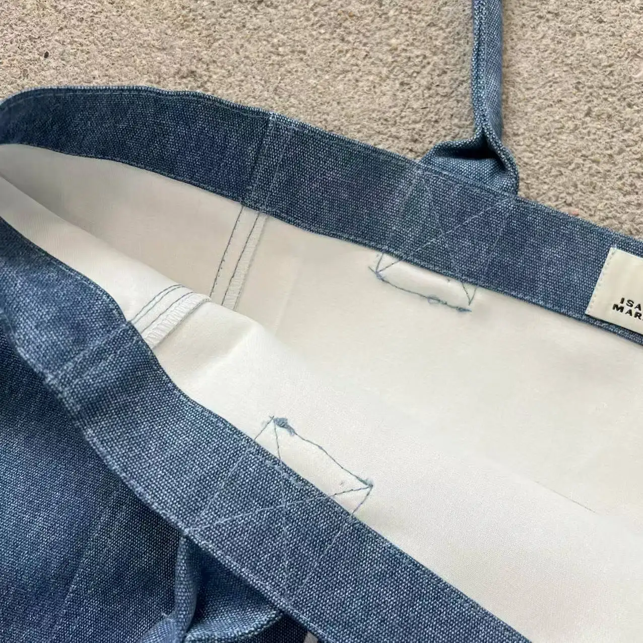 حقيبة يد مطرزة كبيرة الحجم - متسوق قطني من سلسلة Mar Designer مع جيب بسحاب وحقيبة الشاطئ والمكتبة