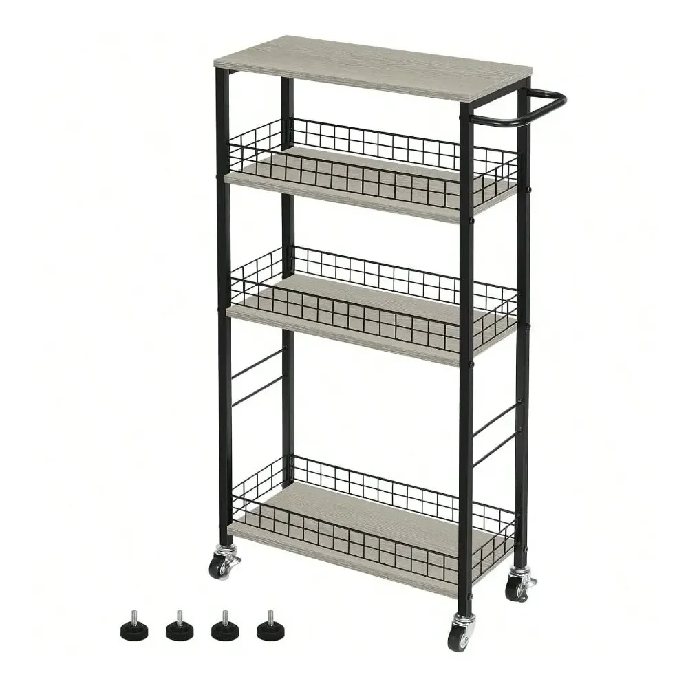 

Kitchen Island And Cart Kitchen OrganizersStorage Cart 4 Tier Narrow Kitchen Rolling Cart With Wooden Tabletop Mobile Utility St