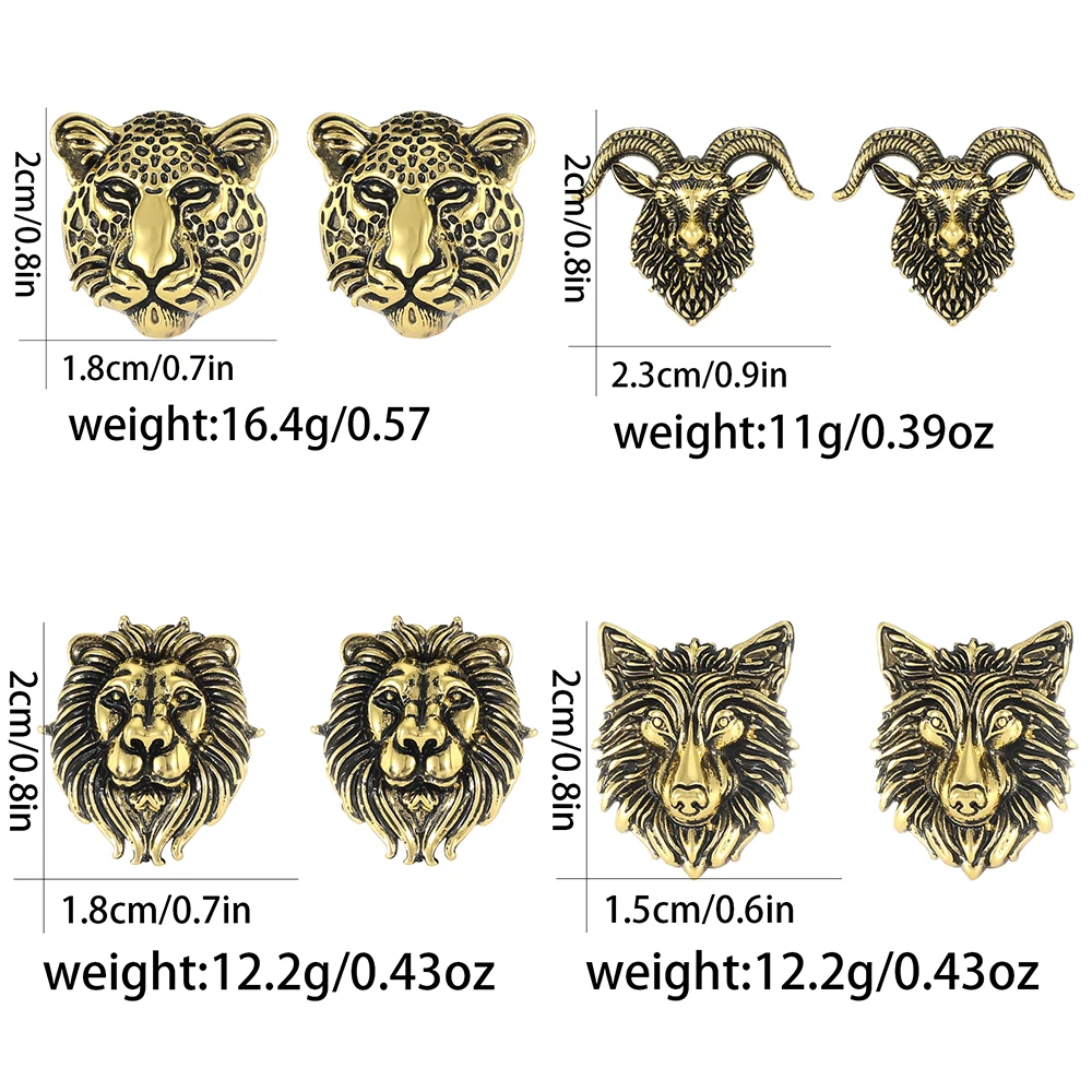 Persönlichkeit Ziege, Wolf, Leopard, Löwen geformte Manschettenknöpfe lustiger Tierkopf-Ärmelknopf für Männer – Detail 1