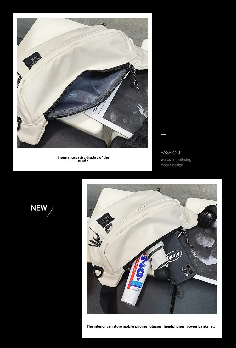 2025 New Outdoor Running Sports Versatile Canvas Chest Bag for Men, Trendy Brand Crossbody Bag for Couples, Unisex Casual Bag