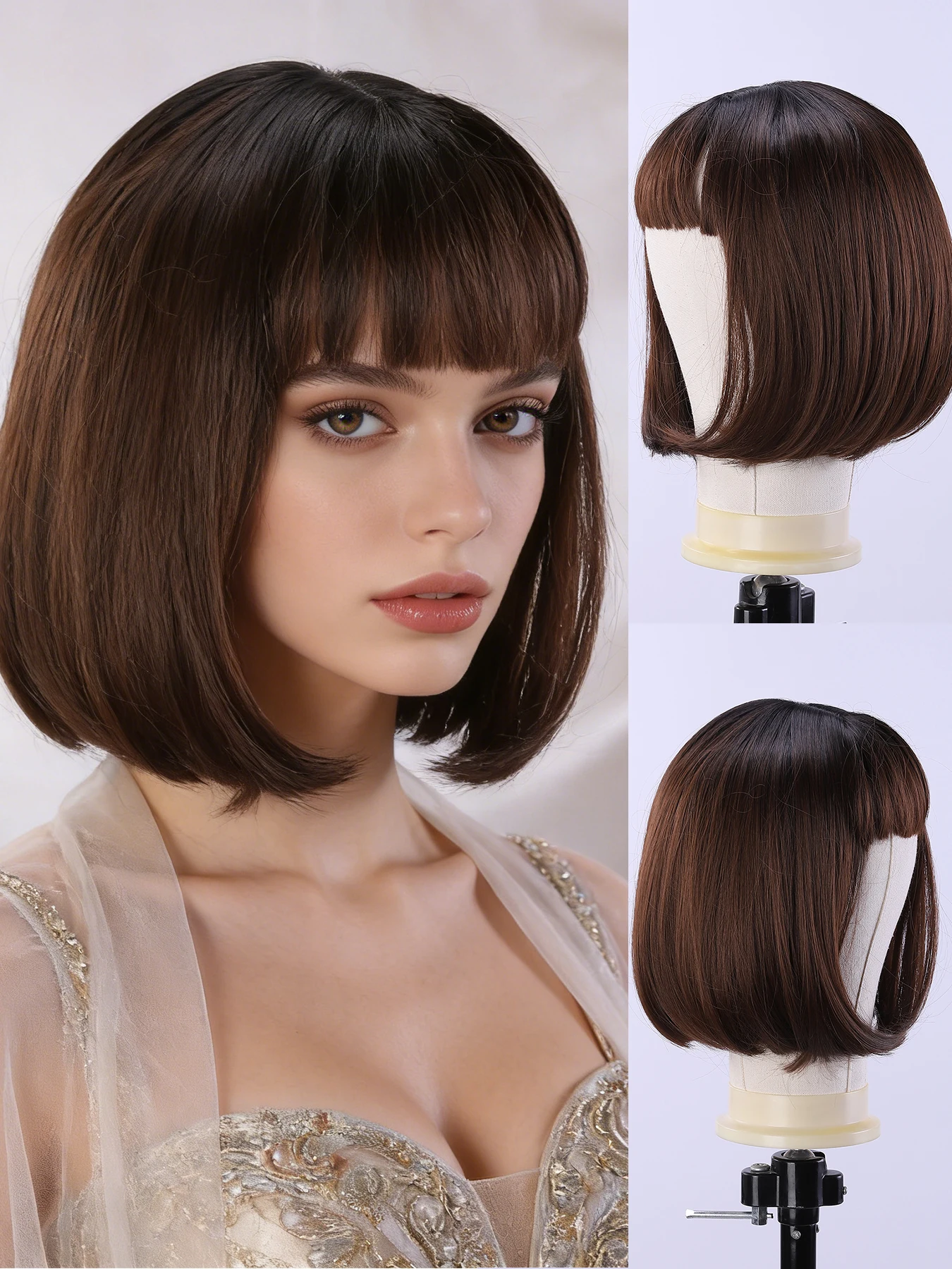 

1 элегантный и модный женский парик из синтетического волокна, модная прическа, дизайн с сетчатым головным убором в виде розы.