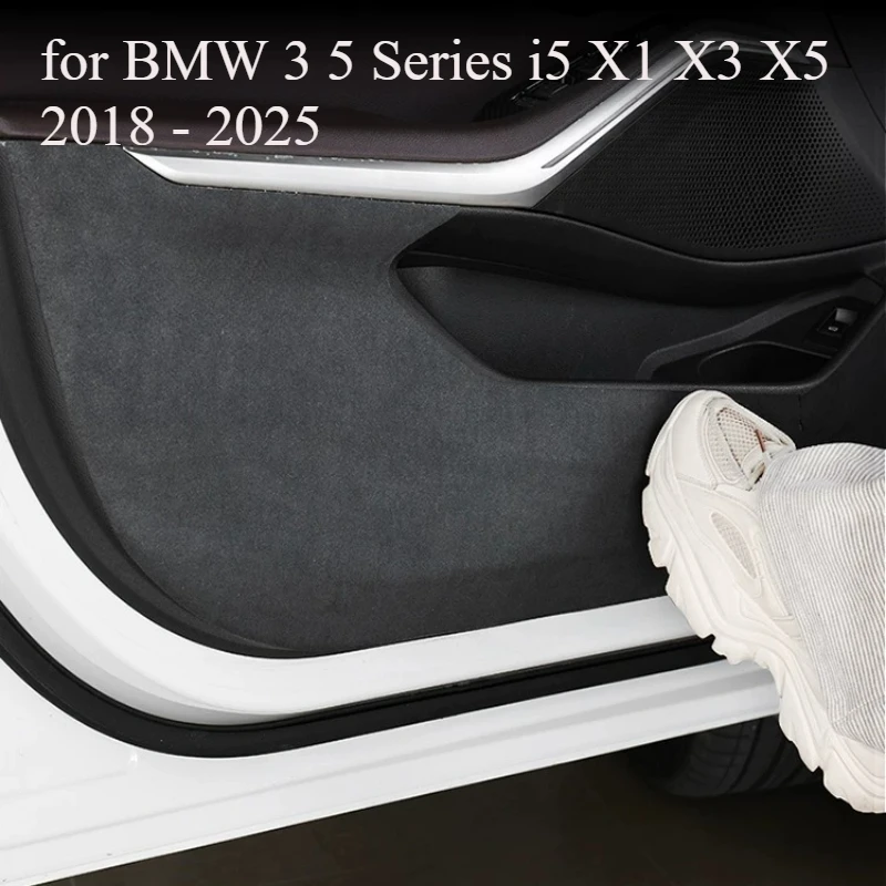 

Car Door Kick Protector for BMW 3 5 Series X3 X5 2018 - 2025 Anti-Kick Scratch Proof Protective Pad Suede Fabric Door Sill Guard