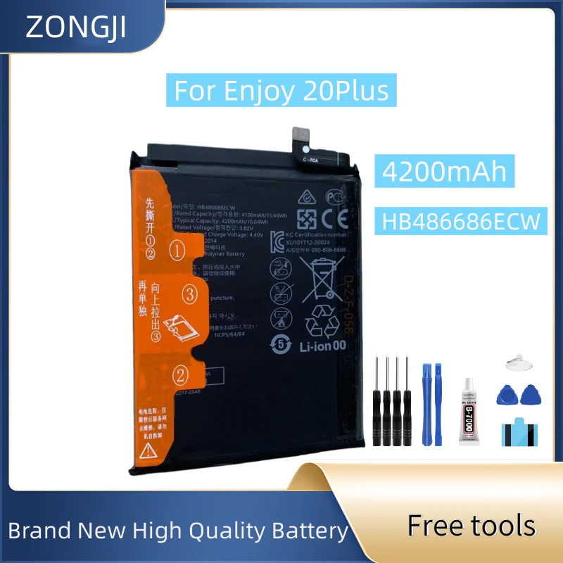 

New Battery HB486686ECW 4200mAh For Enjoy 20Plus Mobile Phone Battery + Free Tools
