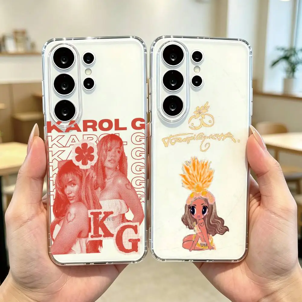 S-Singer Tropicoqueta Karol G Phone Case For Samsung S25,S24,S21,S22,S23,S30,Ultra,S20,Plus,Fe Transparent Cover Gift