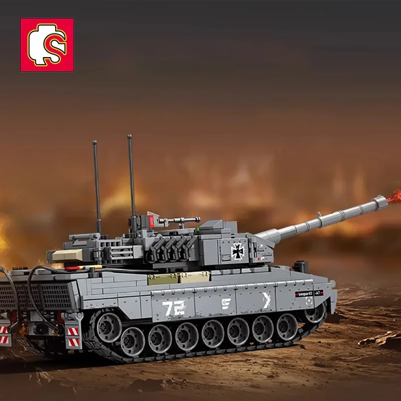 SEMBO Leopard 2A7 Main Battle Tank building blocks military model collection ornaments boy birthday gift children's toys