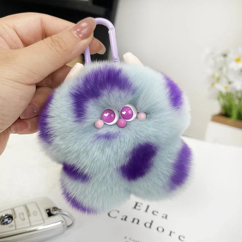 

Rex Rabbit Fur Keychain Women Bag Charms Car Key Chain Pendant Decoration Jewelry Bags Hangings Accessories Gifts Doll Keyring