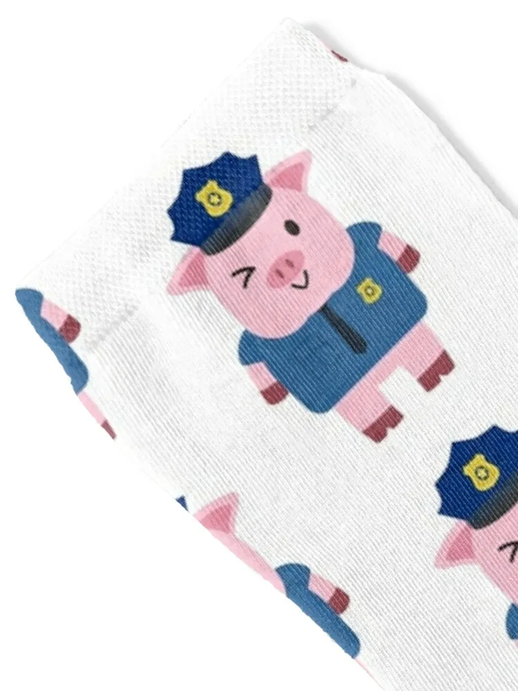 Policeman Pig Police Cop Sau Socks Sports Heating sock cartoon Children's Luxury Woman Socks Men's