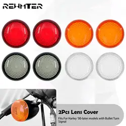 Motorcycle Bullet Turn Signal Light 2PCS Lens Cover Smoke Clear Orange Red For Harley Touring Sportster XL 883 1200 Dyna Softail