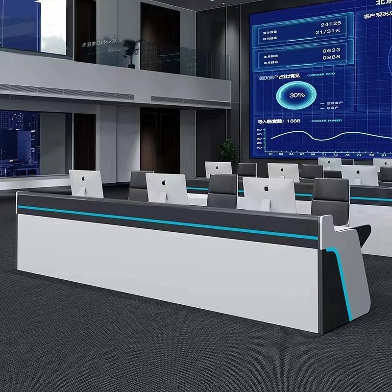 *Custom Painted Command Center Operating Desk for Fire Department Modern Technology Monitor Dispatch Desk