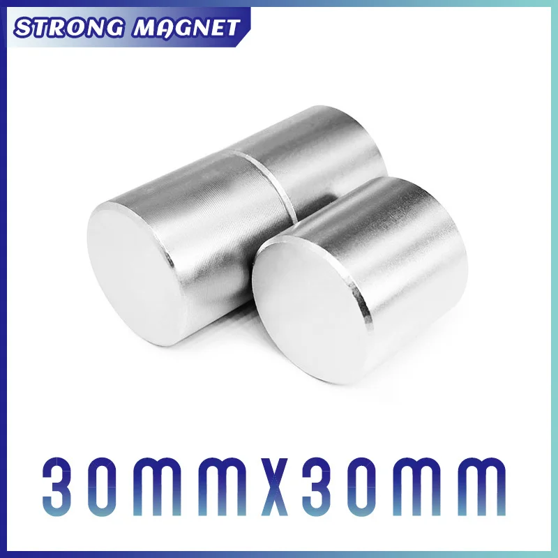 1/2PCS 30x30 Bulk Round Search Magnet N35 Thick Powerful Strong Magnetic Magnets 30x30mm N35 Circuler Neodymium Magnet 30*30 mm