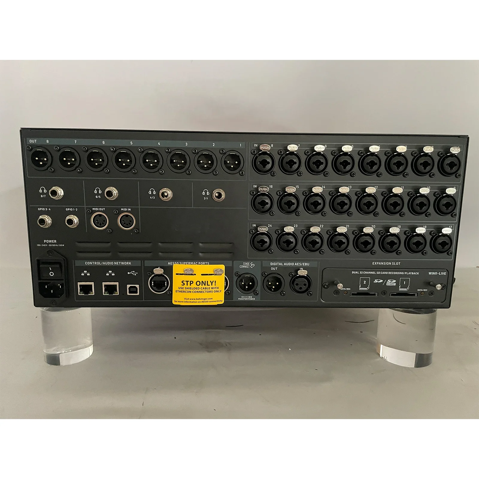 

WING RACK Digital Mixer Rackmount 48 Channel, 28 Bus Full Stereo Digital Mixing Engine Within 24 PRO Preamps, 8 PRO Outputs