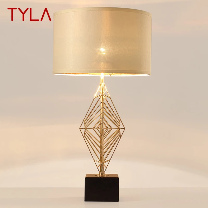 

TYLA Contemporary Golden Table Lamp Nordic Fashionable Living Room Bedroom Creative LED Hollow Out Decoration Desk Light