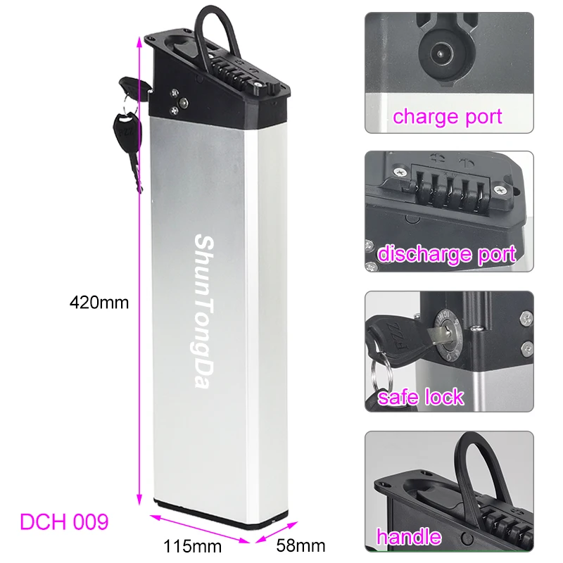 48V Folding Ebike Battery 10.4Ah 12.8Ah 14Ah 52v 17.5ah battery pack 36V 10Ah for samebike LO26 20LVXD30 Mate X ebike battery