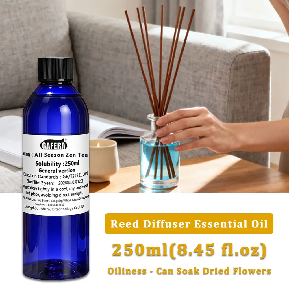GAFERA 250ml(8.45 fl.oz) All Season Zen Tea/Hilton Essential Oil - Aroma Reed Diffuser Oi, Reed Aromatherapy Replenishes Essence