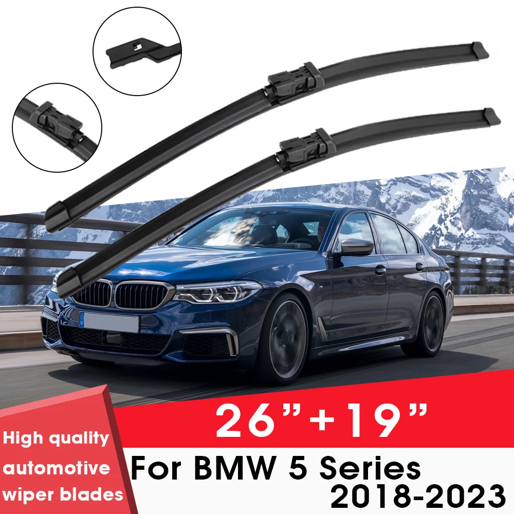 

Car Wiper Blade Blades For BMW 5 Series 2018-2023 26"+19" Windshield Windscreen Clean Rubber Silicon Cars Wipers Accessories