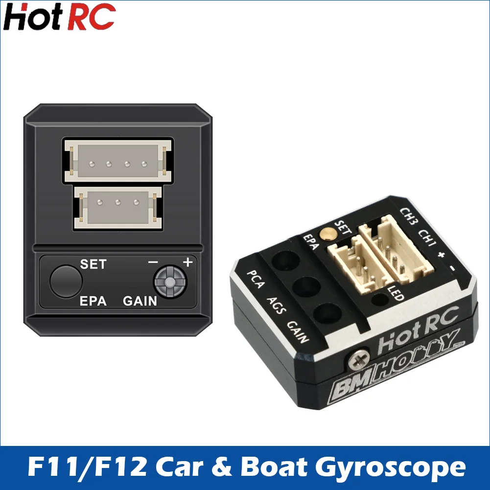 

HotRC F11 F12 Gyroscope Automatic Stability Control 3.5V-9V For RC Car Rally Car Level Drift Car Boat For Any Brands Receivers