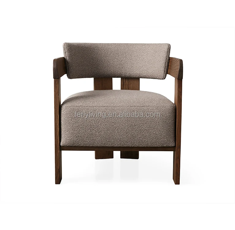

FERLY Luxury American Style Accent Chair Living Room Furniture Sofa Wood Lounge Chair Solid Wood Frame Lounge Chair