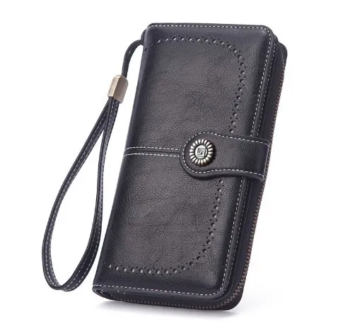 2025 Long Women's Wallet with Name Engraving Zipper Hasp Coin Pocket PU Leather Quality Female Purse Card Holder
