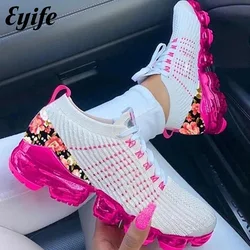 Sneakers for Women 2024 Spring New Floral Breathable Ladies Lace Up Casual Shoes 35-43 Large-Sized Running Walking Jump Flats