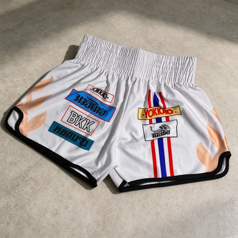 Men Kid 3D Printing Training Shorts Muay Thai Coach Running Fitness Sports Fighting Fight MMA Boxing Shorts