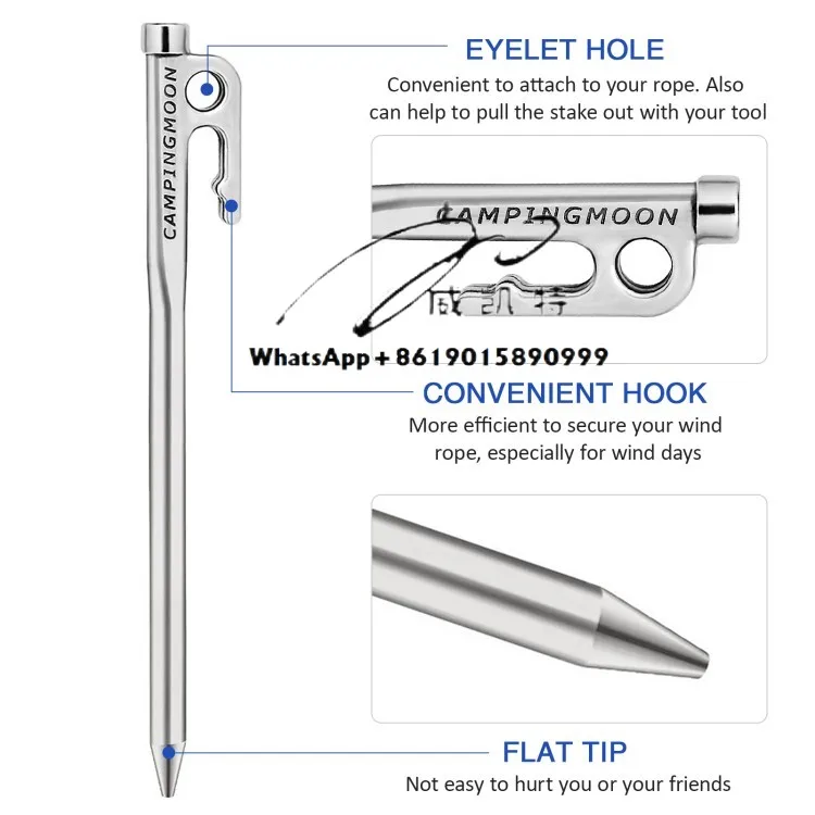 

Heavy Duty Steel Tent Stakes Pegs with Hook and Hole Design for Outdoor Backpacking Camping Tent Canopy