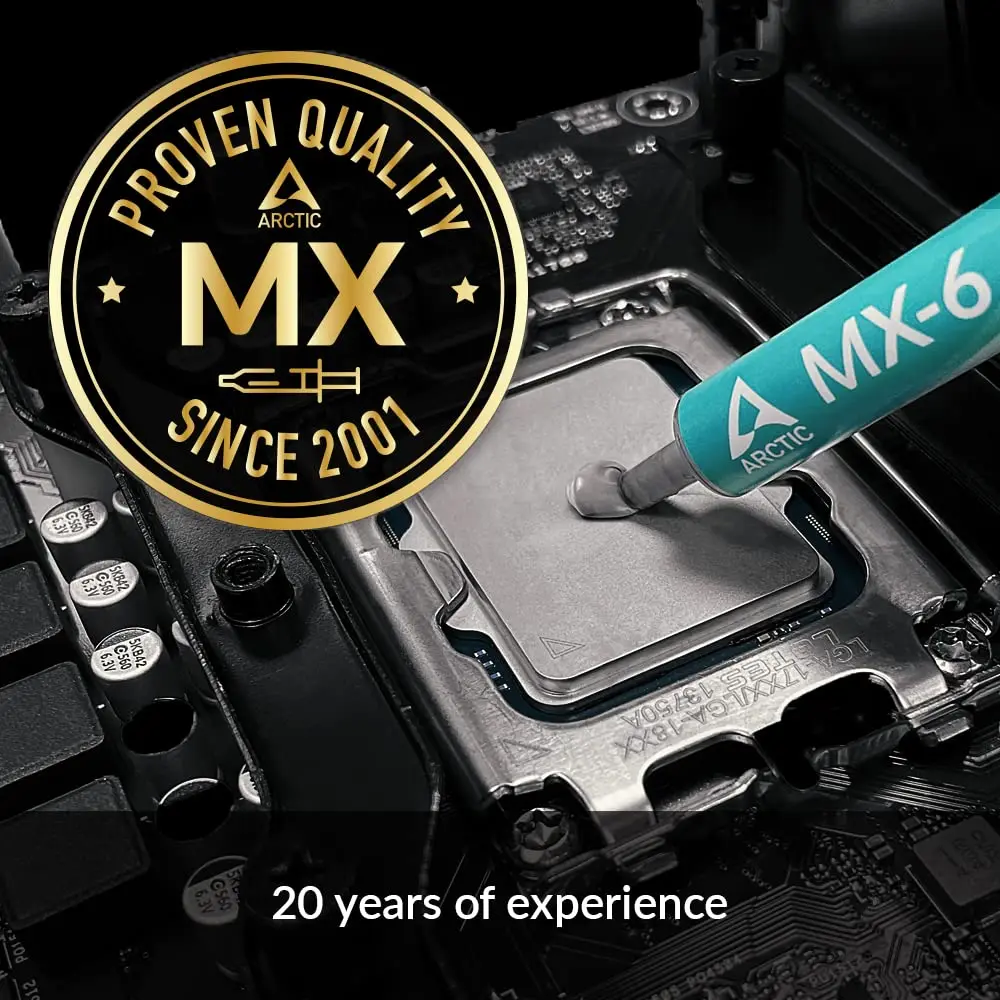 ARCTIC MX-6 - CPU 열 페이스트, 콘솔, GPU, 노트북, 파스타 테르미카, термопаста용 최고 성능 열 페이스트