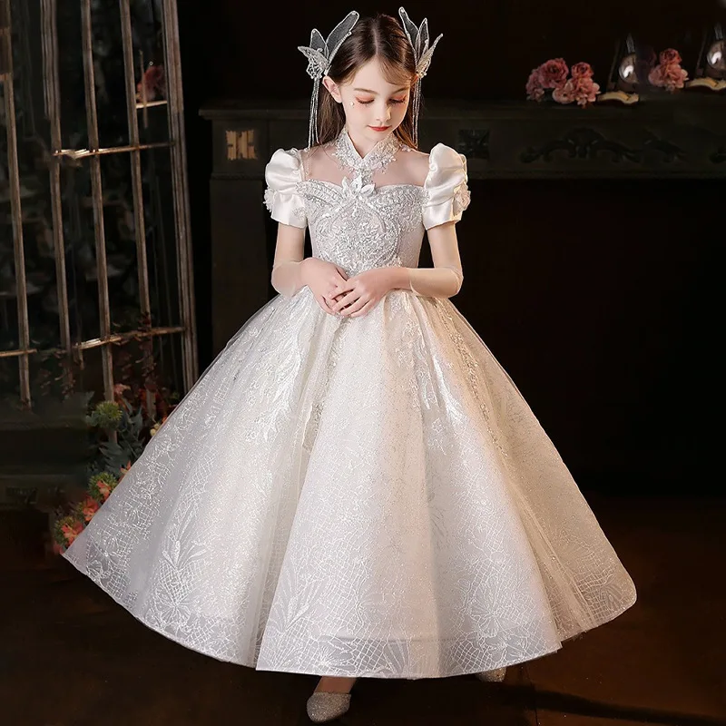 Luxury Long Dresses For Girls Children's Day Prom Piano Performance Elegant Costumes Birthday Party High End Princess Dress