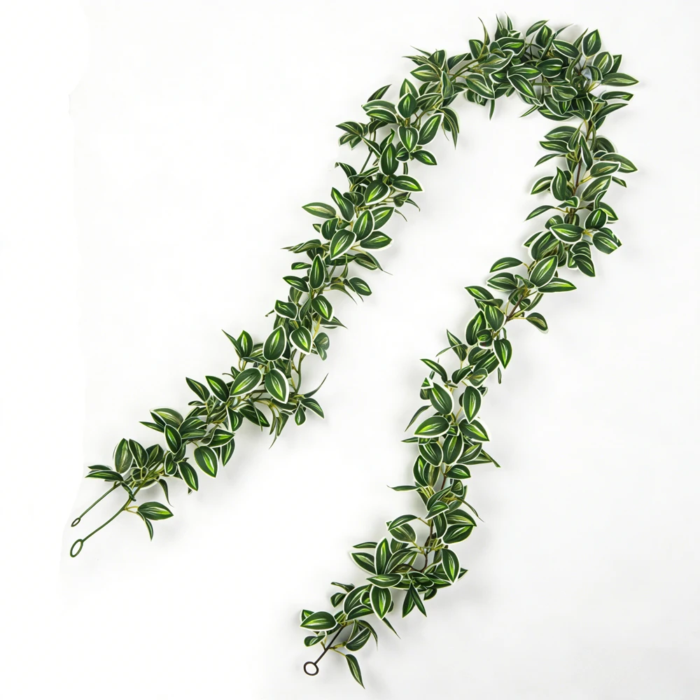 175 cm künstliche Pflanzenranken, künstliche hängende Efeuranken, Wanddekoration, Scindapsus-Pflanzen, künstliche Rattanblätter, Seiden-Pothos-Blätter für Haus- und Gartendekoration – Detail 6