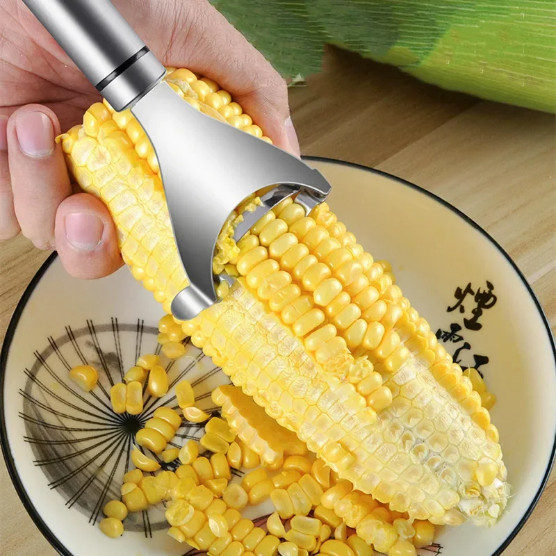 1/3x Stainless Steel Corn Peeler Serrated Corn Stripper Peelers Cob Shaver Planer Thresher Cutter Kitchen Vegetable Gadget Tool