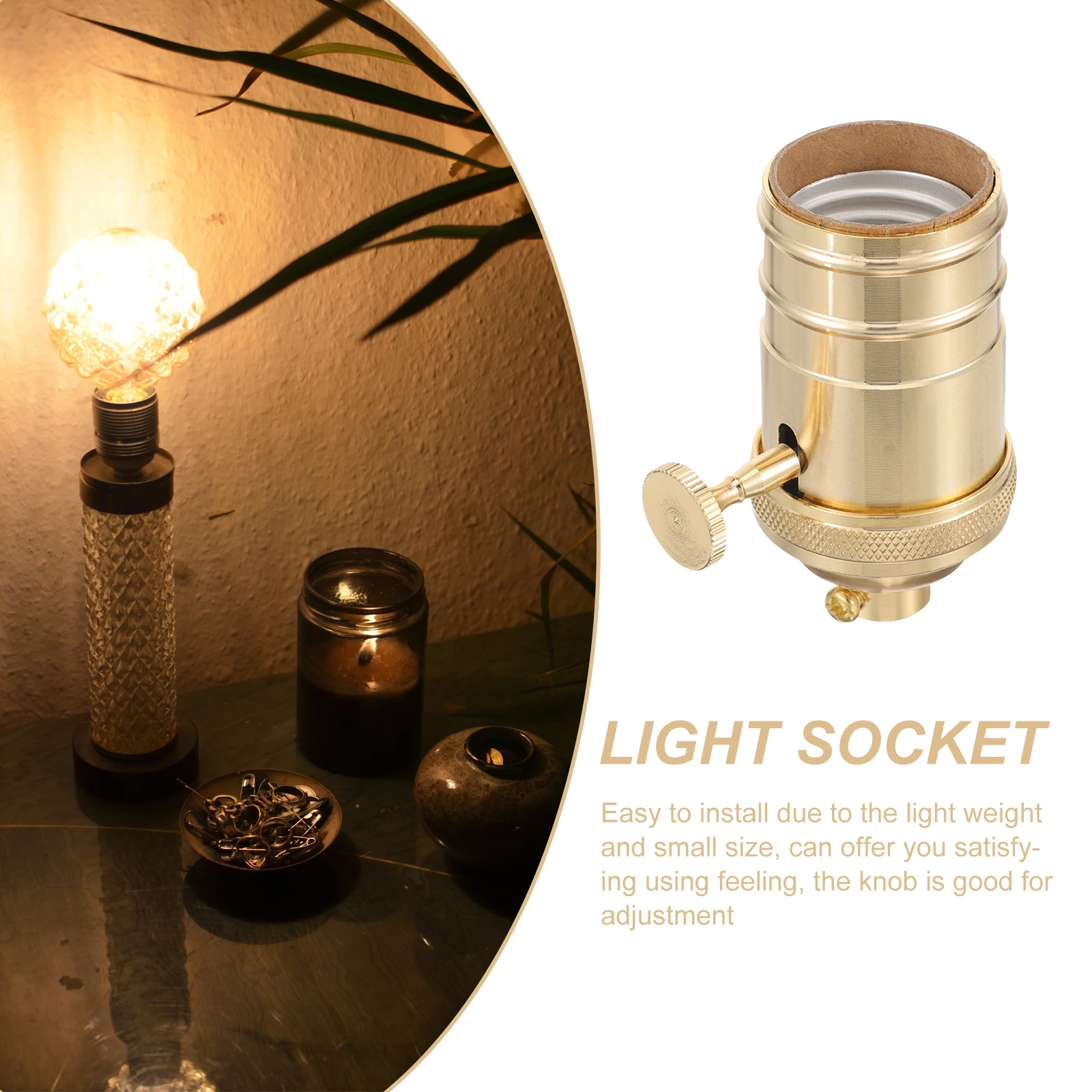 

Retro Lamp Socket Repair Kit Golden Switch Knob Vintage Light Holder Metal Bulb Base For Floor Lamps Dining Rooms Bars