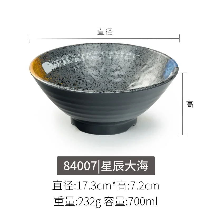 Melamine noodle bowl commercial Japanese imitation porcelain creative features noodle house beef Lamian Noodles noodle soup.