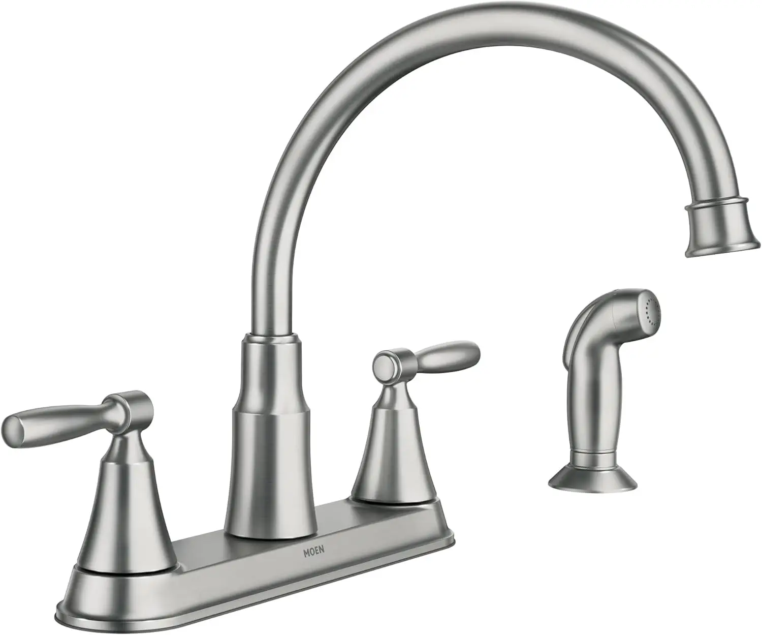 

Stainless Steel High-Arc Kitchen Faucet with Side Sprayer, Spot-Resistant Finish, Easy Installation