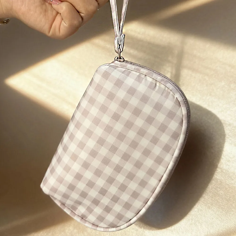 

Простая косметичка из оксфордской ткани в красную клетку, водонепроницаемая, многофункциональная, вместительная, для туалетных принадлежностей, деловая