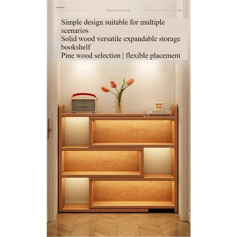 Bookshelf retractable corner bookcase bedside floor shelf simple student desktop multi-layer storage cabinet
