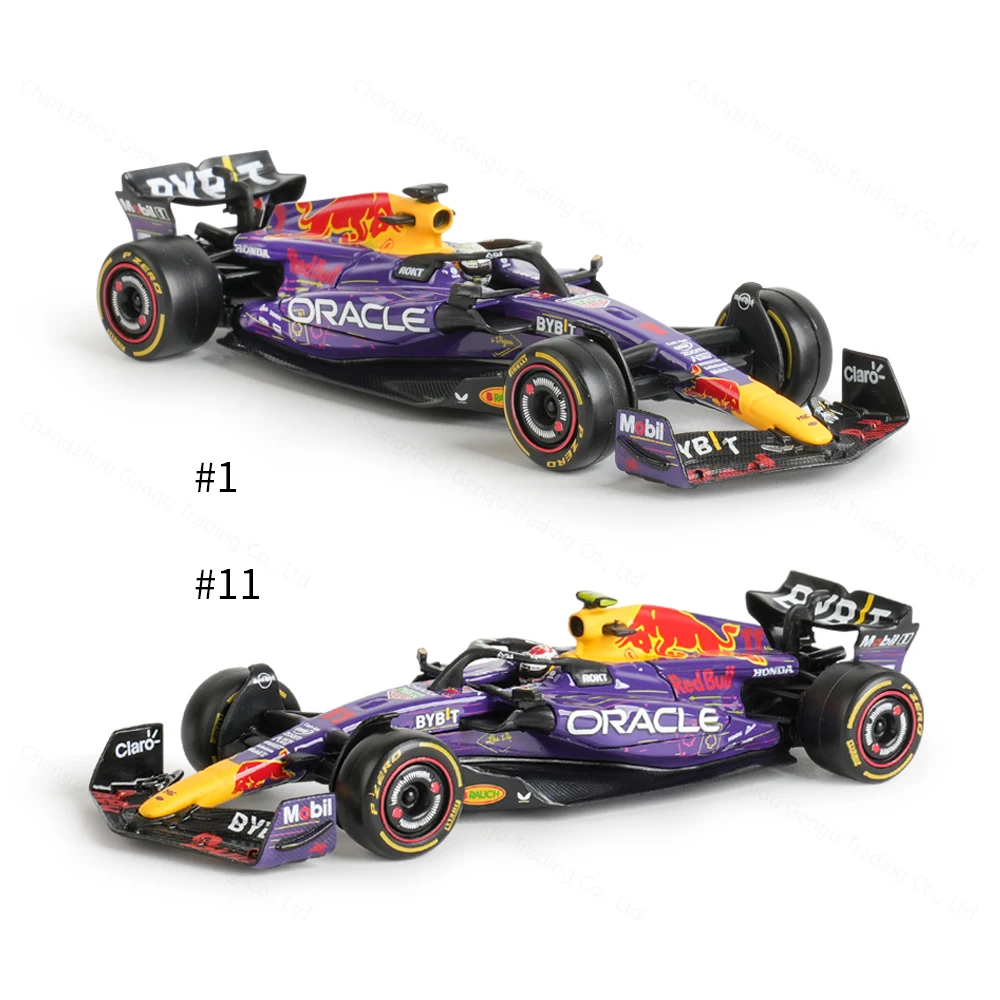 Bburago-Red Bull 2023 Las Ligas F1 Racing, véhicules moulés sous pression, modèle de voiture de course de formule, jouets, boîte en acrylique, RB19, 1:43