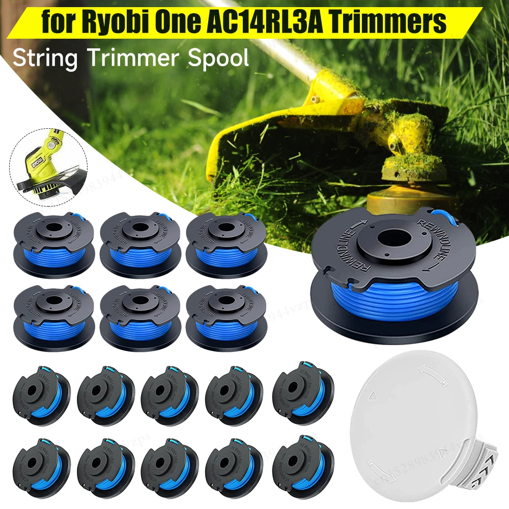 Carretéis de aparador para ryobi one 18v 24v 40v ac14rl3a, carretéis e tampas para aparador de grama sem fio, 1 a 10 peças