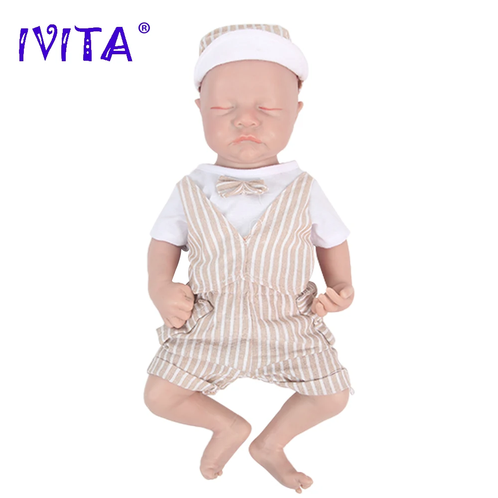 IVITA WB1548 16.92inch 2189g 100% Full Body Silicone Reborn Levi Doll Realistic Soft Baby Dolls with Clothes for Children Toys