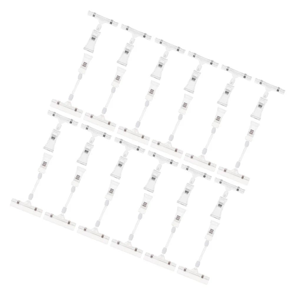 

50Pcs Clear Rotatable Double Sided Merchandise Clips Store Price Tag Holders Plastic Retail Display Sign Clips for Supermarket
