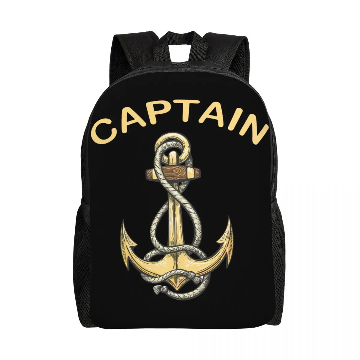 

Personalized Nautical Captain Anchor Backpack Men Women Fashion Bookbag for College School Sailor Adventure Bags