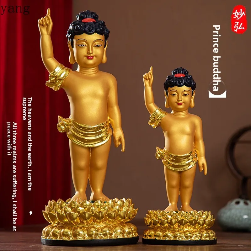 CX Household Bath Buddha Prince Statue Resin Temple Home Offering Ornament