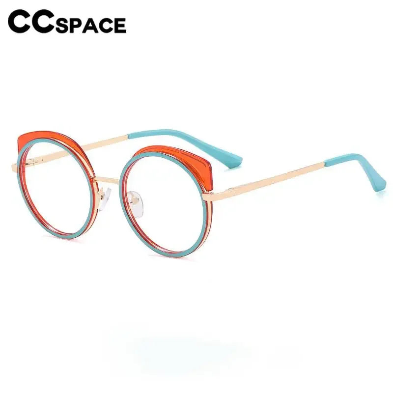57079 moda damska kolorowe okrągłe oprawki do okularów Vintage zawias sprężynowy optyczne przezroczyste okulary okulary blokujące niebieskie światło — zdjęcie 6