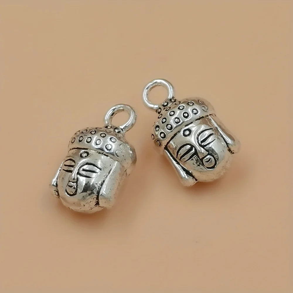 15Pcs Alloy Buddha Head Charm For Bracelet Necklace Earrings Jewelry Making Crafts A-434