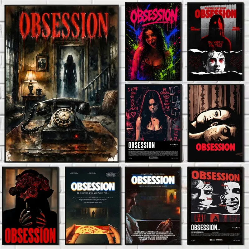 Vintage Scary Movie Obsession Poster Horror Psychological Crime Film Canvas Painting Wall Art Picture for Living Room Home Decor