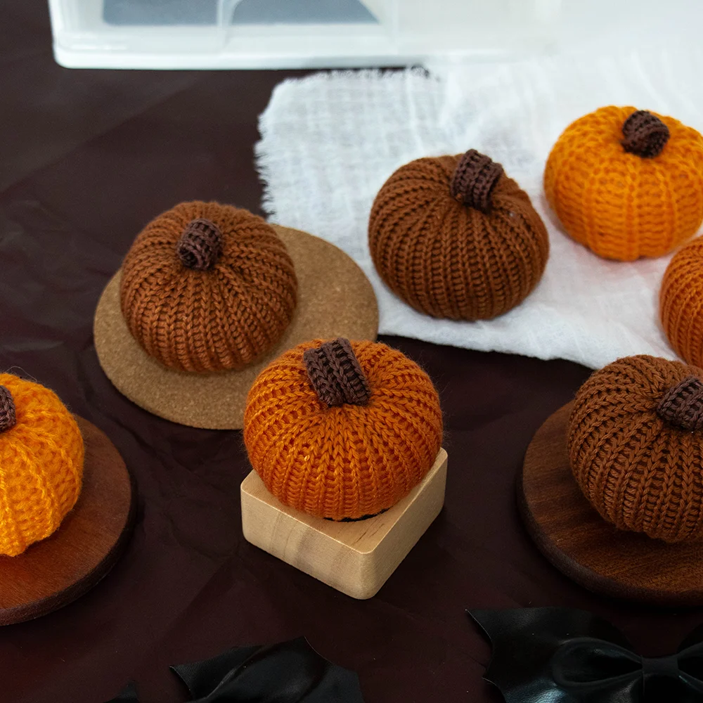 Knit Pumpkin Garland for Mantel Bookshelf Wall Hanging Little Pumpkin Baby Shower Decor Autumn Thanksgiving Accessory Cozy Gifts view 5