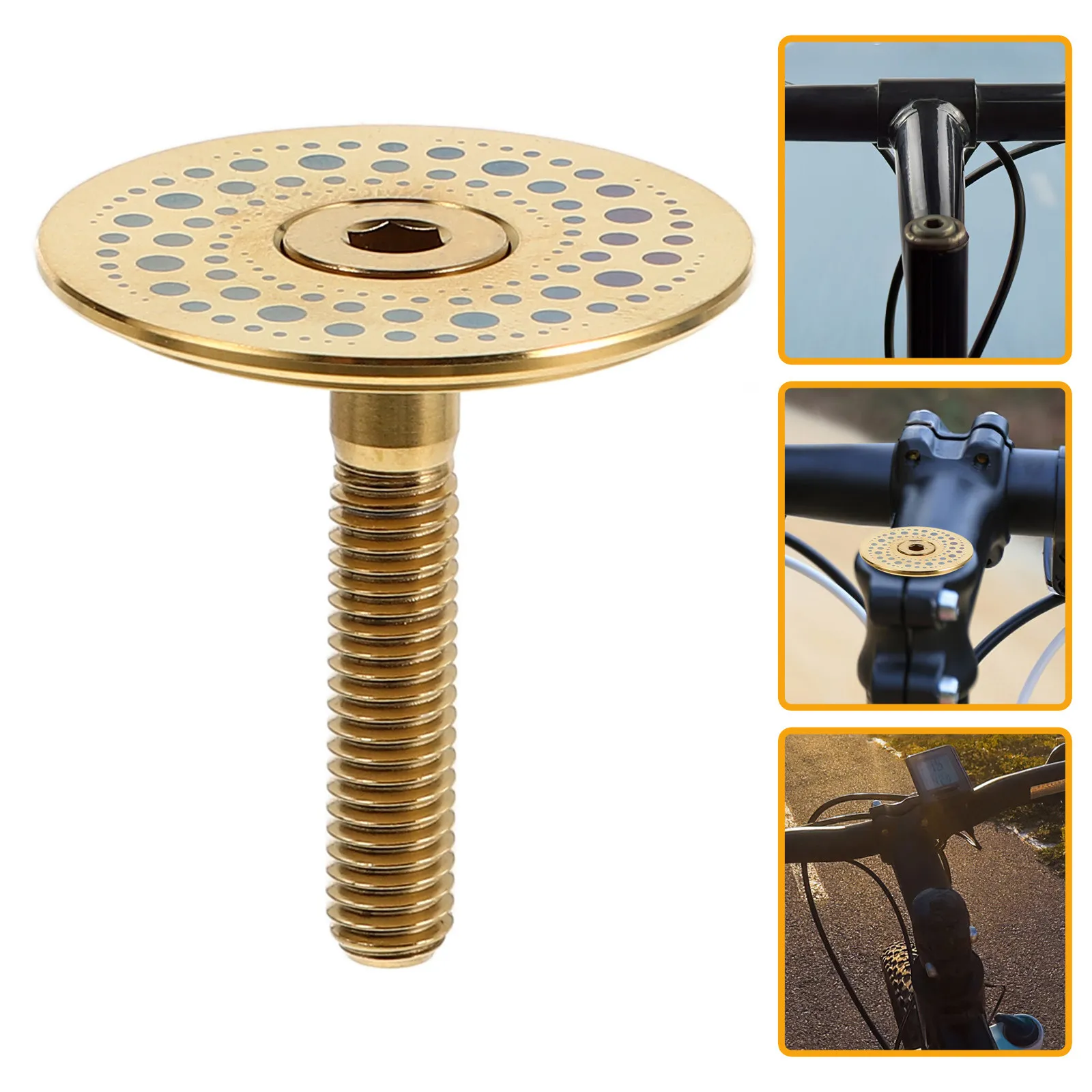 

1Set Front Fork Stem Top Cap 28.6mm Aluminum Bike Headset Top Cover Reliable Protection Against Dust Moisture for Road Mountain