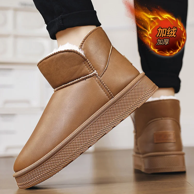 Männer stiefel 2024 Neue Winter Hausschuhe Warme Männer Schuhe Wasserdicht Nicht-Slip Plüsch Turnschuhe Männlichen tenis schuhe Stiefel Männer turnschuhe Winter